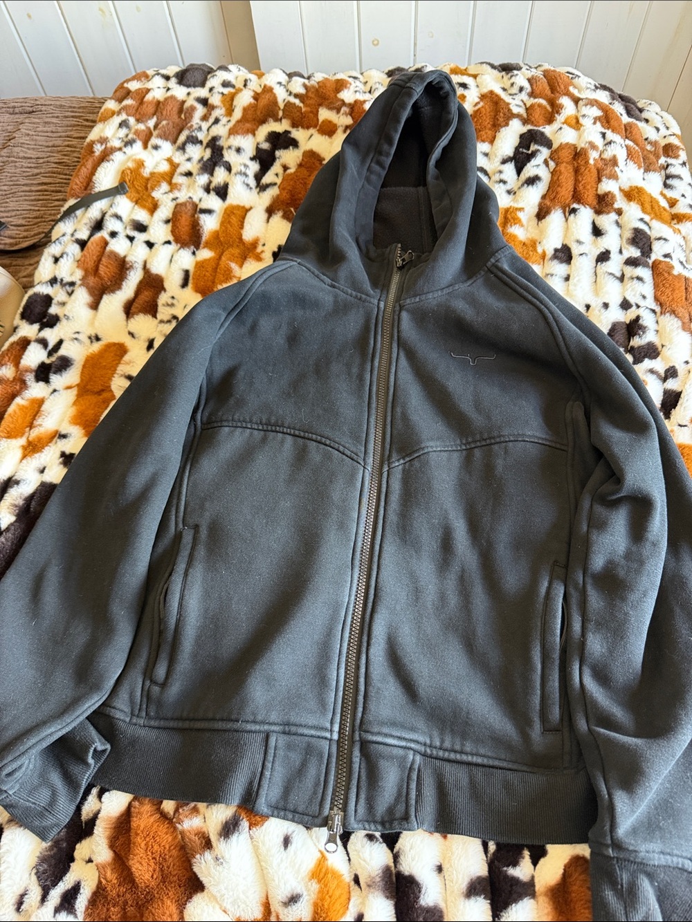 Women Hooded Zip-Up Jacket - black